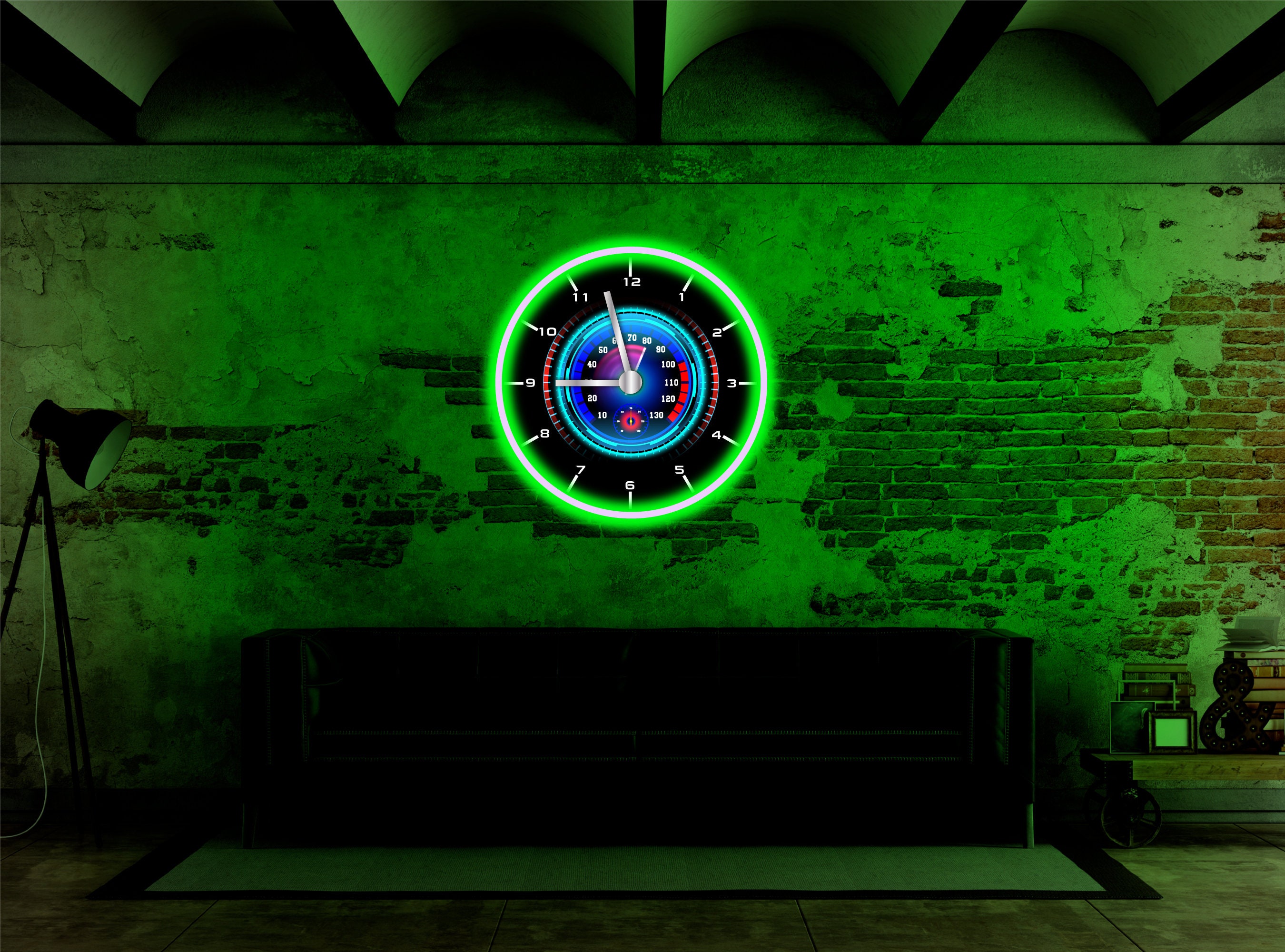 Wall Clock Car, Garage Wall Clock, Neon Wall Clock, Led Wall Clock