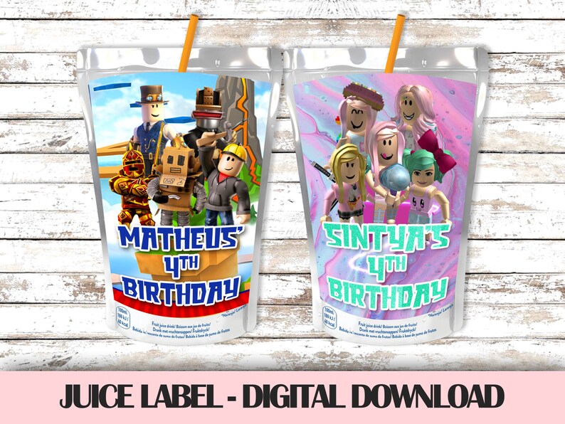 Roblox Boy and Girl Juice Bag Label Printable Capri Sun Etsy