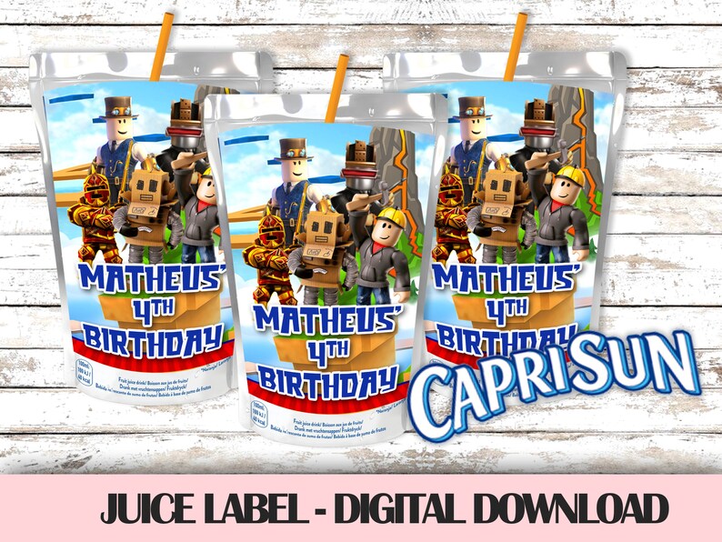 Roblox Boy and Girl Juice Bag Label Printable Capri Sun Etsy