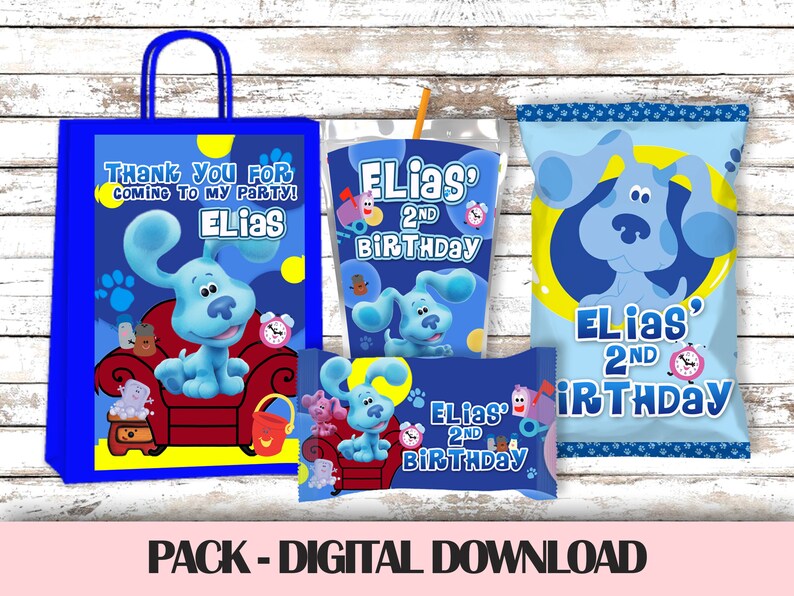 Blue's Clues Pack Potato Chip Bags Juice Label Gift Etsy