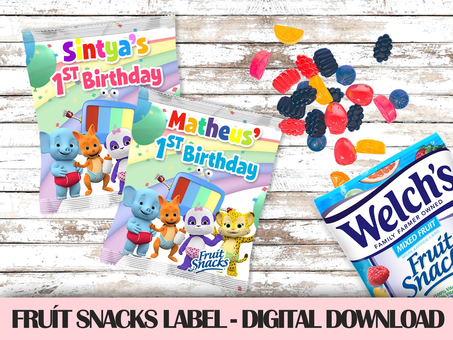 WORD PARTY Fruit Snacks Label Word Party Girl DIGITAL | Etsy