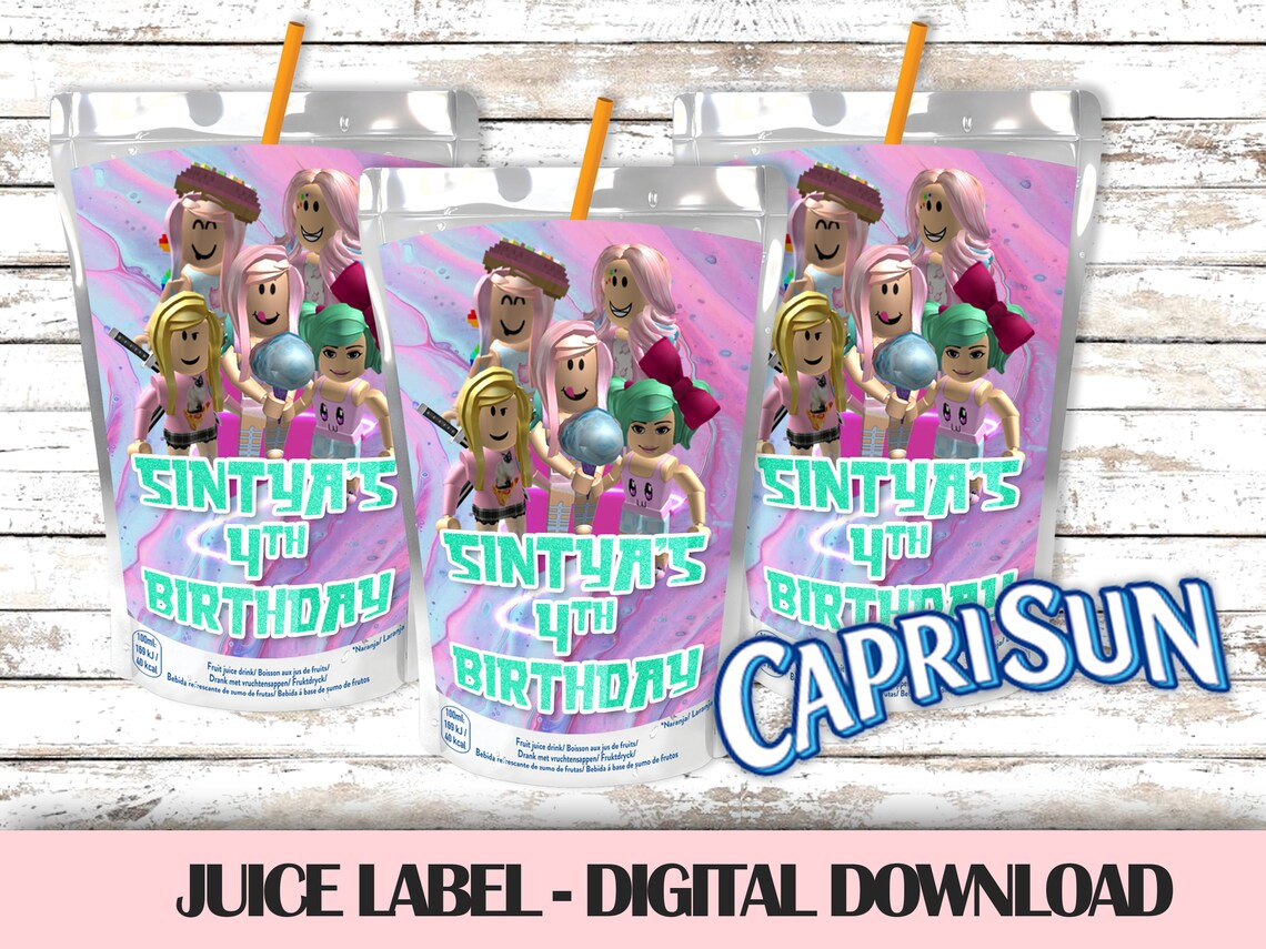 Roblox Boy and Girl Juice Bag Label Printable Capri Sun Etsy