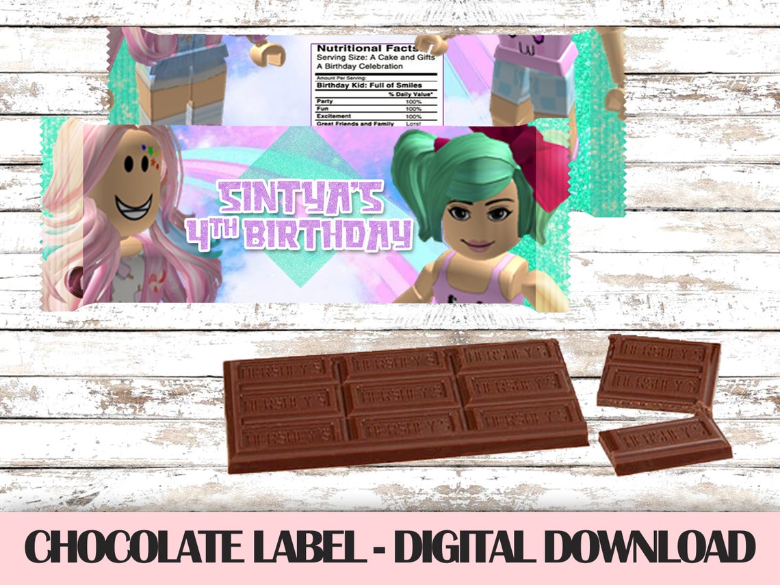 Roblox Chocolate Bar Wrapper Birthday Celebration Candy Label - Etsy