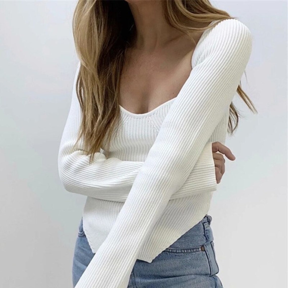 Sweetheart neckline jumper Clearance