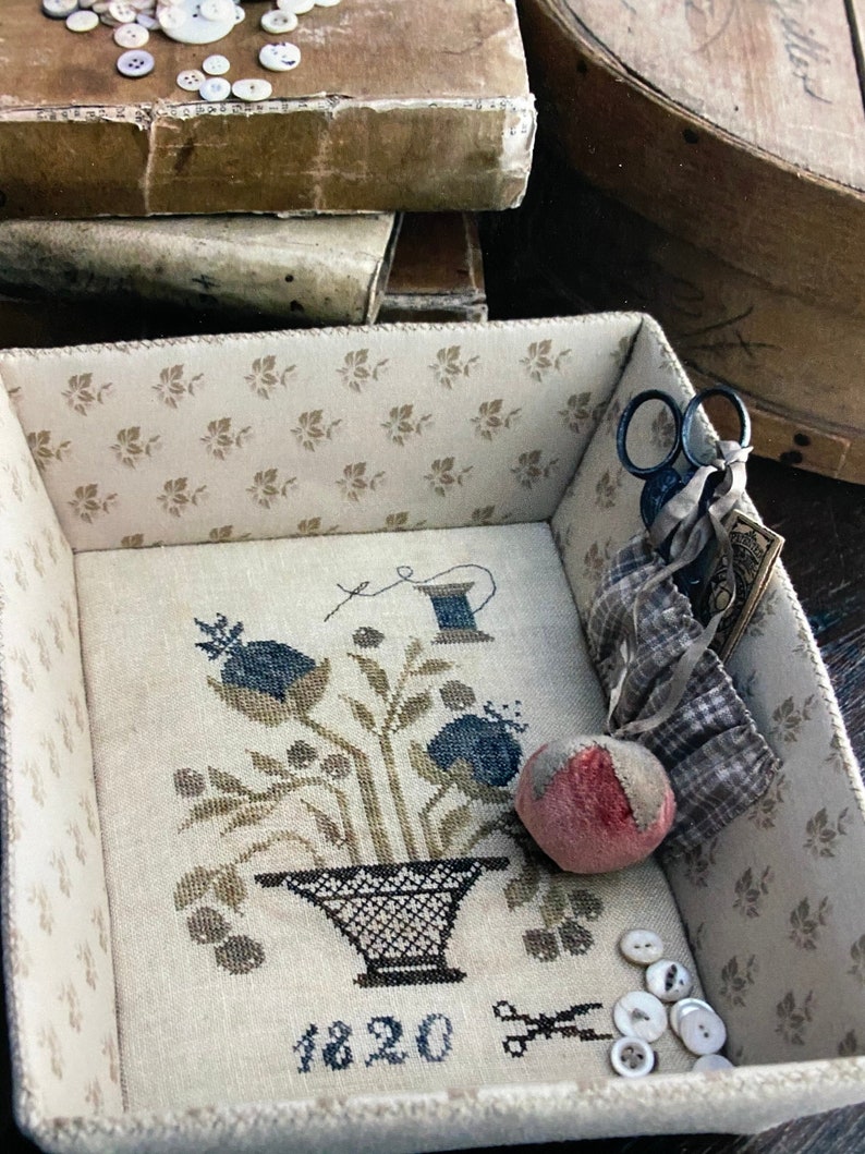 PDF FILE *Pomegranate Sewing Tray /& Persimmon Scissor Fob