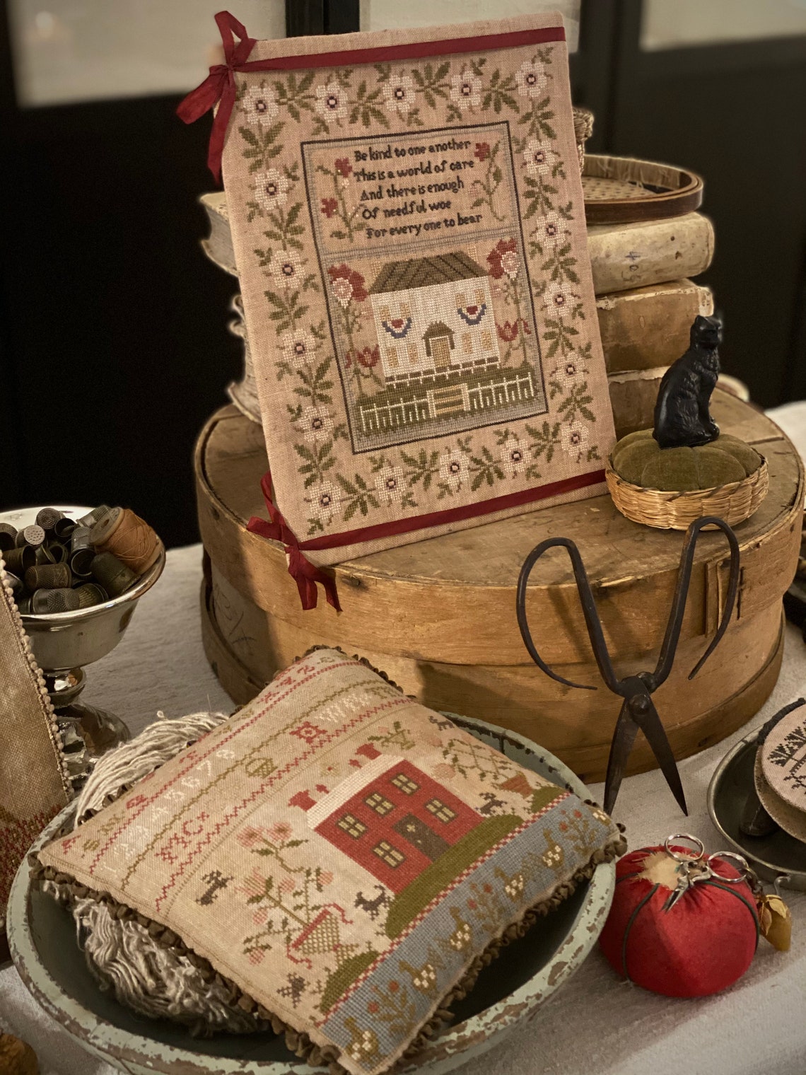 Rose Cottage Sampler Pinkeep Pattern DIGITAL DOWNLOAD Etsy Canada