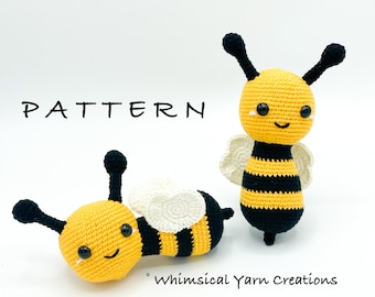 Bee crochet pattern, crochet bee pattern, PDF pattern, amigurumi bee pattern, bee pattern