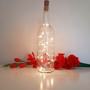 LED Light Up Rustic Decorative Wine Bottle Centrepiece