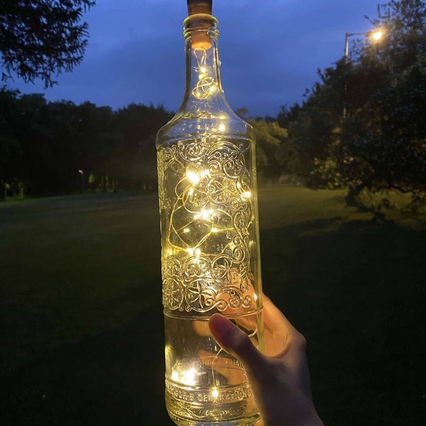 LED Light Up Rustic Decorative Bottle Centrepiece