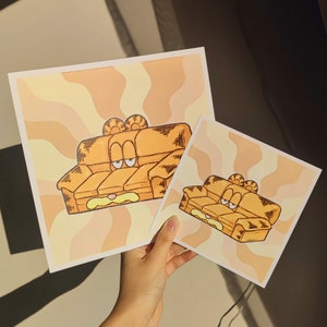 Garf Couch Sofa Quadrat Kunstdruck, kleine und große Größen, 148 mm, 210 mm