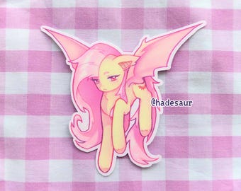 MLP Pony Flutterbat Fluttershy Vampire Glitter Stardust Vinyl Waterproof Sticker Kawaii, Cute, Journalling, Scrapbooking, Handmade
