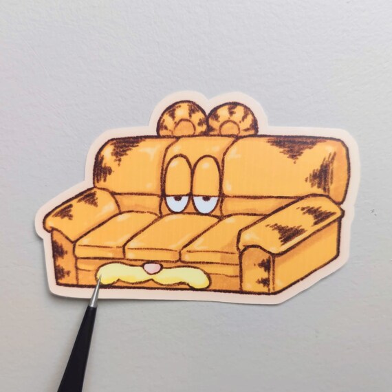 Garfield Couch Sofa Waterproof Vinyl Sticker Etsy Ireland