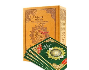 Tajweed Quran 30 Parts Set with English Translation and Transliteration By  Abdullah Yusuf Ali