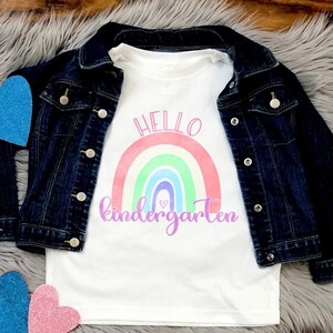 Rainbow Kindergarten Shirt - Boho First Day of Kindergarten Outfit for Girls - 1st Day Hello Kindergarten School TShirt