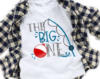 The Big One eerste verjaardag outfit - vissen thema verjaardag - bijpassende familie shirts voor jongen eerste verjaardag - shirt baby jongen 1e verjaardag vis