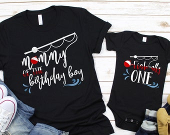 O-Fish-Ally One First Birthday Mommy Shirt - Camisas familiares a juego para el primer cumpleaños del niño - Cumpleaños temático de pesca - Mamá del cumpleañero