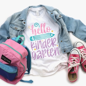 Kleuterschoolshirt - Eerste dag van de kleuterschooloutfit voor meisjes - 1e dag Hallo kleuterschool T-shirt