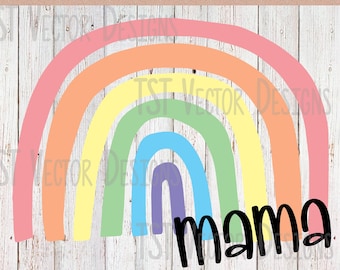 Mom SVG - Happy Mother's Day svg - Mommy Mama shirt svg Rainbow Digital Download - PNG Epx DXF - Cricut Silhouette - Mama Cut files