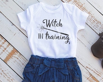 Witch In Training Baby Girl Bodysuit - Magic Shirt for Baby - Birthday Gift for Baby - Pregnancy Gift for New Mom Dad - Newborn Baby Outfit