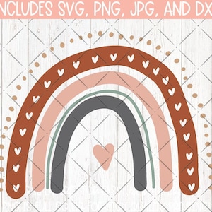 Rainbow Digital Download - Boho Rainbow - Boho SVG PNG DXF Jpg - Rainbow Cut File for Shirt Decals Stickers Crafting and Print