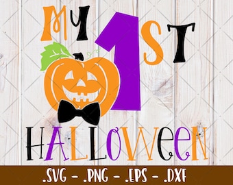 My 1st Halloween SVG - Halloween SVG Digital Download - Baby's First Halloween SVG - Pumpkin Cut Files for Cricut, Silhouette - png eps dxf