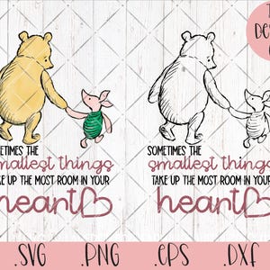 Pooh Bear SVG Winnie the Pooh PNG Cita Clásico Pooh Clipart Digital Art Nursery A veces las cosas más pequeñas Archivo de corte imprimible eps dxf