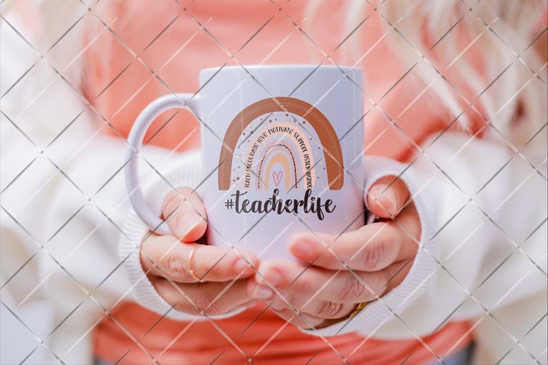 Teacher Rainbow SVG teacher png svg Teaching PNG Boho Teacher Life svg #teacherlife mug Shirt svg Teaching Cricut Cut File Back to School png eps dxf printable digital download teaching boho style boho theme, teacher crafts silhouette teacher life