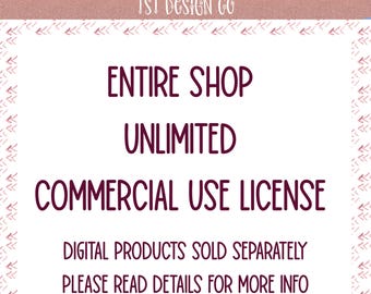 TST Design Co - Licencia de uso comercial - Se aplica SOLAMENTE a productos digitales - Se aplica a TODOS los productos digitales de la tienda + todos los diseños futuros
