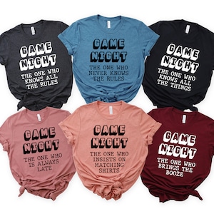Board Game Night Shirts, Custom Group Tshirts For Games Night, Funny Game Night Family T-Shirts, Customized Matching Board Gaming Tees