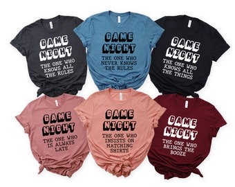 Board Game Night Shirts, Custom Group Tshirts For Games Night, Funny Game Night Family T-Shirts, Customized Matching Board Gaming Tees