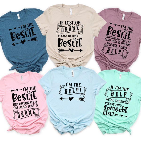 Best Friend Shirts, If Lost or Drunk Return To Friend, Matching Best Friends Shirts, Girls Vacation Weekend, 3 Best Friends Matching Shirts