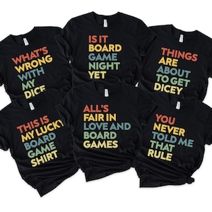 Board Game Night Shirts, Custom Group Tshirts For Board Games Night, Funny Game Night Family T-Shirts, Matching Board Gaming T Shirts