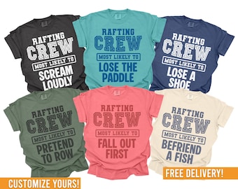 Most Likely To River Rafting Shirts, Funny White Water Rafting Shirts, Custom Rafting Trip T-shirts, Family River Crew Shirt, Comfort Colors