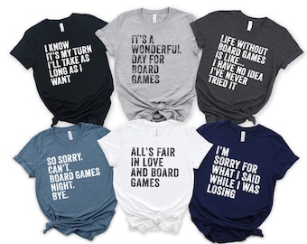 Board Game Night Shirts, Custom Group Tshirts For Games Night, Funny Game Night Family T-Shirts, Matching Board Gamer T Shirts, For Friends