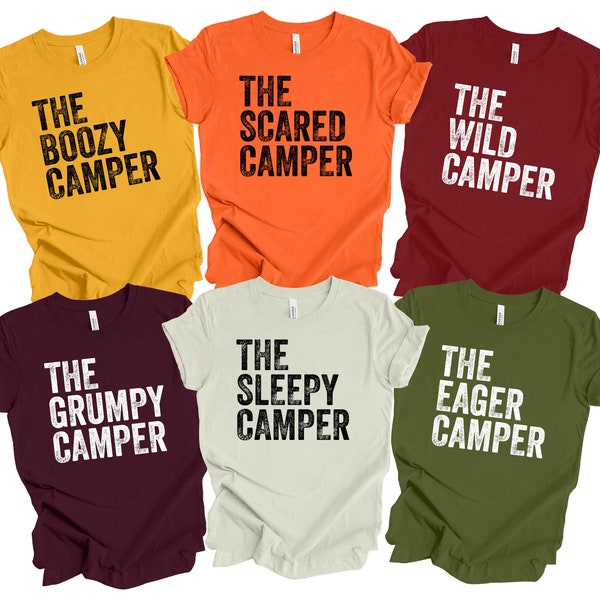 Camping Shirts For Group, Custom Camper T-Shirts, Personalized Camping Trip Tshirts, Matching Camper Shirts For Men, Funny Wild Camping Tees