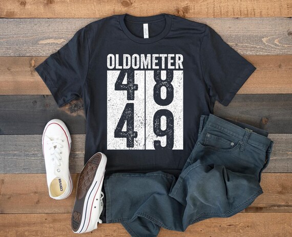 Oldometer 49th Birthday Shirt, Funny 49 Years Old Bday Tshirt, Mens Vintage Born In 1976 Shirt, Tshirt Men 49, Fathers Day Shirt Idea