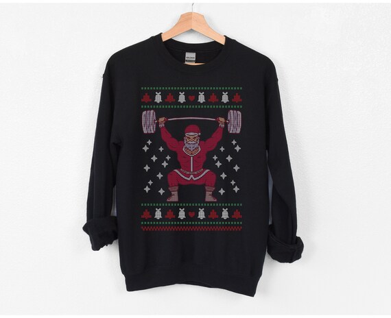 Weight lifting christmas shop sweater