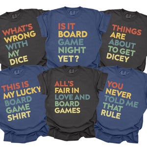 Board Game Night Shirts, Custom Group Shirts For Board Games Night, Funny Game Night Family T-Shirts, Matching Gaming Shirts, Comfort Colors