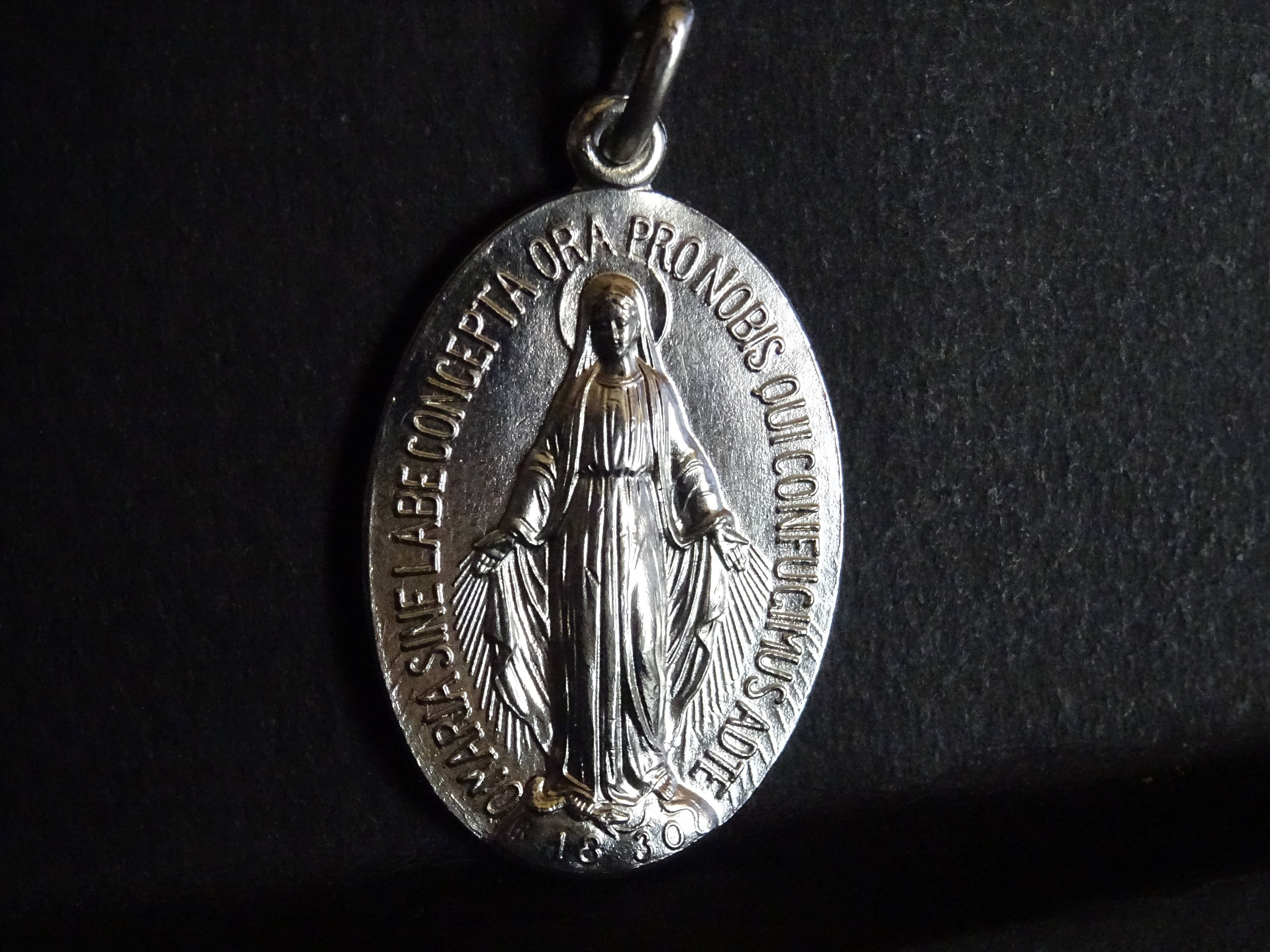 Virgin Mary Miraculous Pivs Xi Médaille Antique Pendentif d'argent Saint Médaillon de Charme