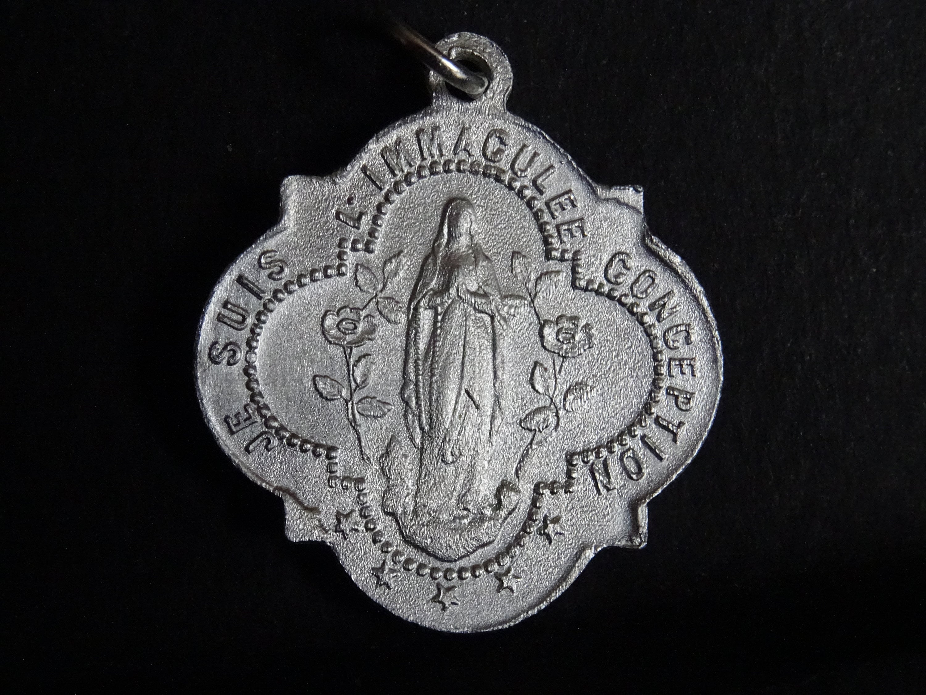 Immaculée Conception Medal Medaille Religious Vintage Holy Charm Aluminium P 93