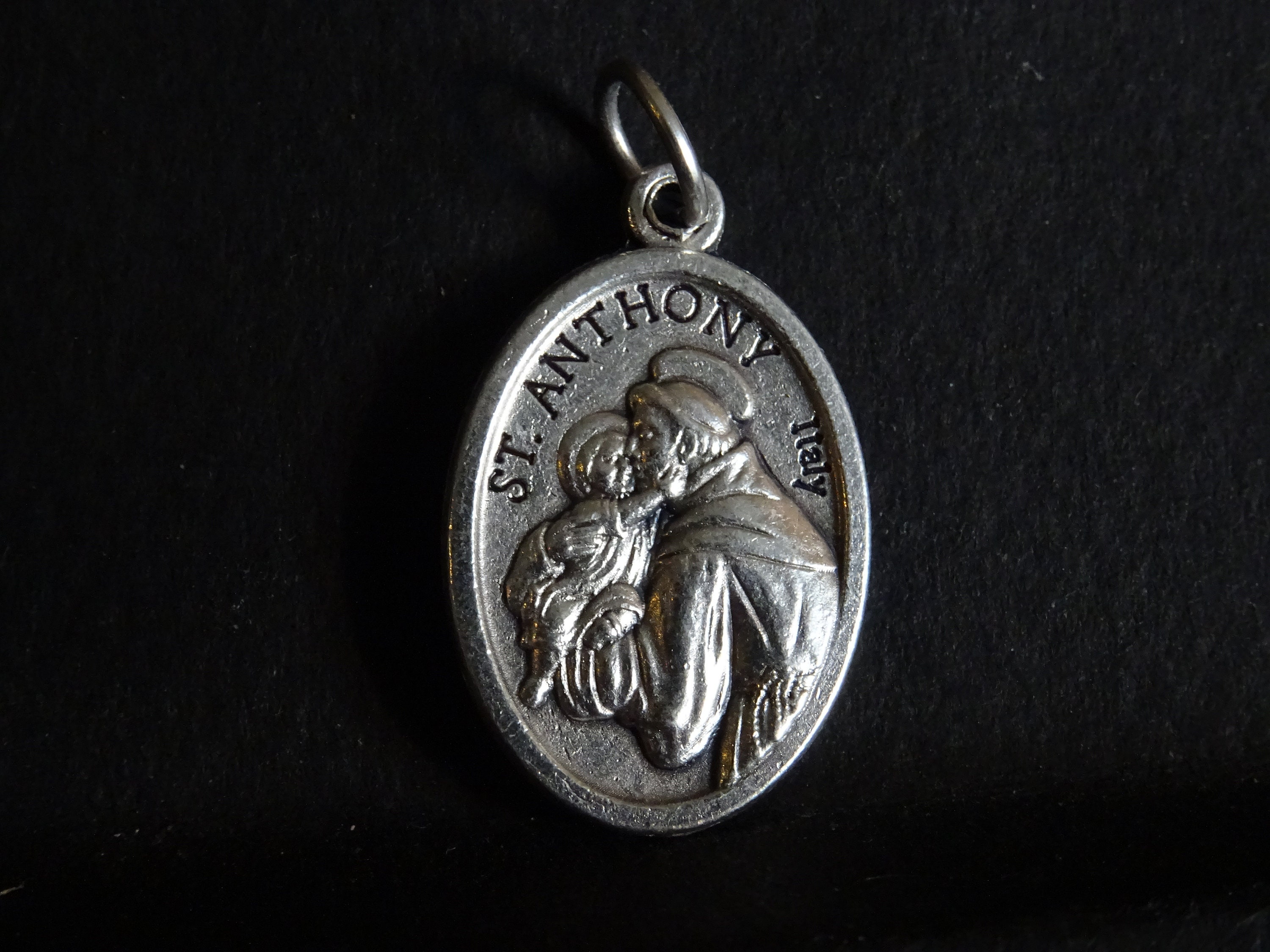 Saint-Antoine Saint-Christophe. Médaillon d'argent Pendent Medaille Holy Charm