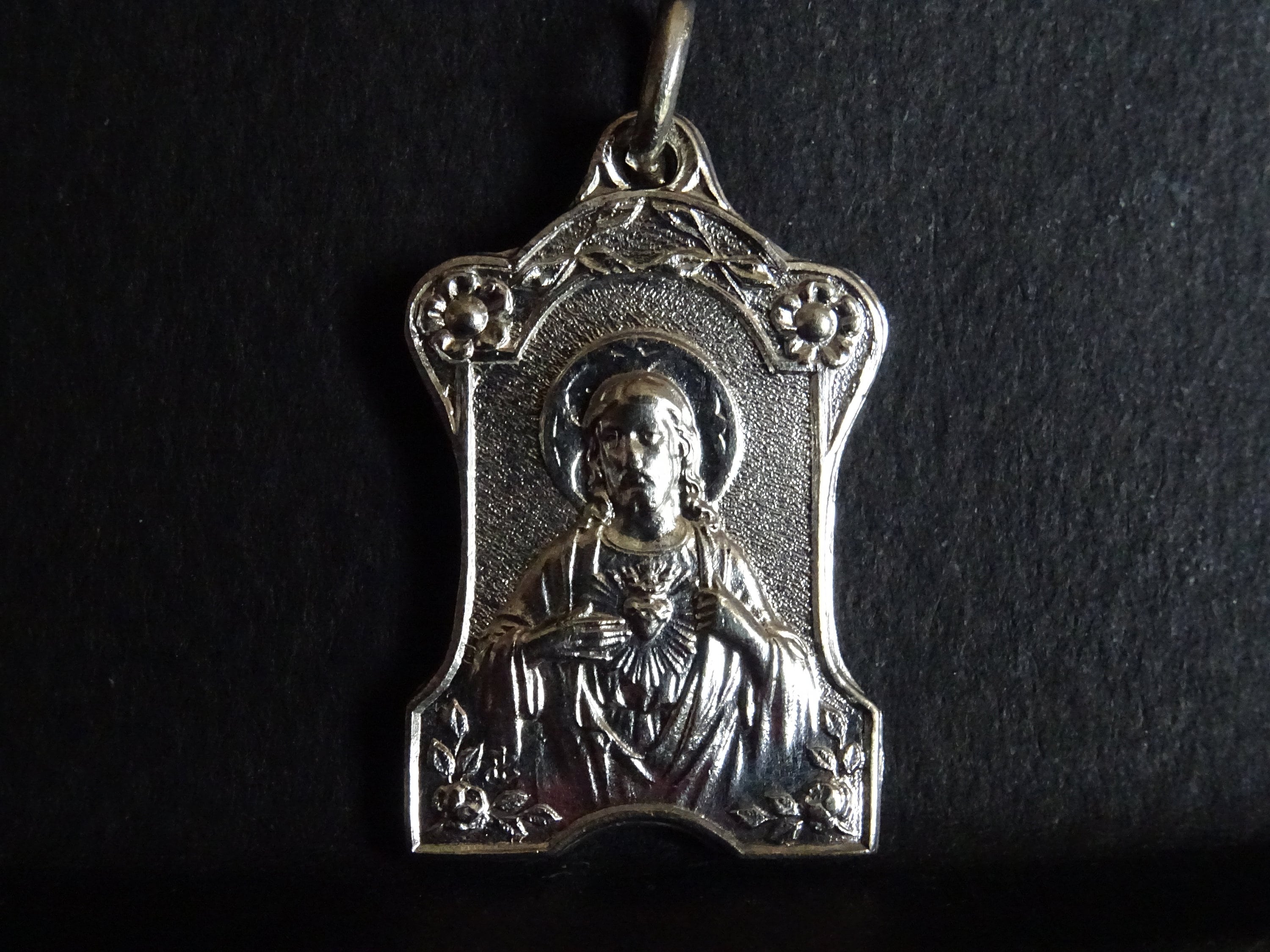 Vintage Argent Jésus Sacré-Cœur Souvenir Montmartre Medaille Médaille