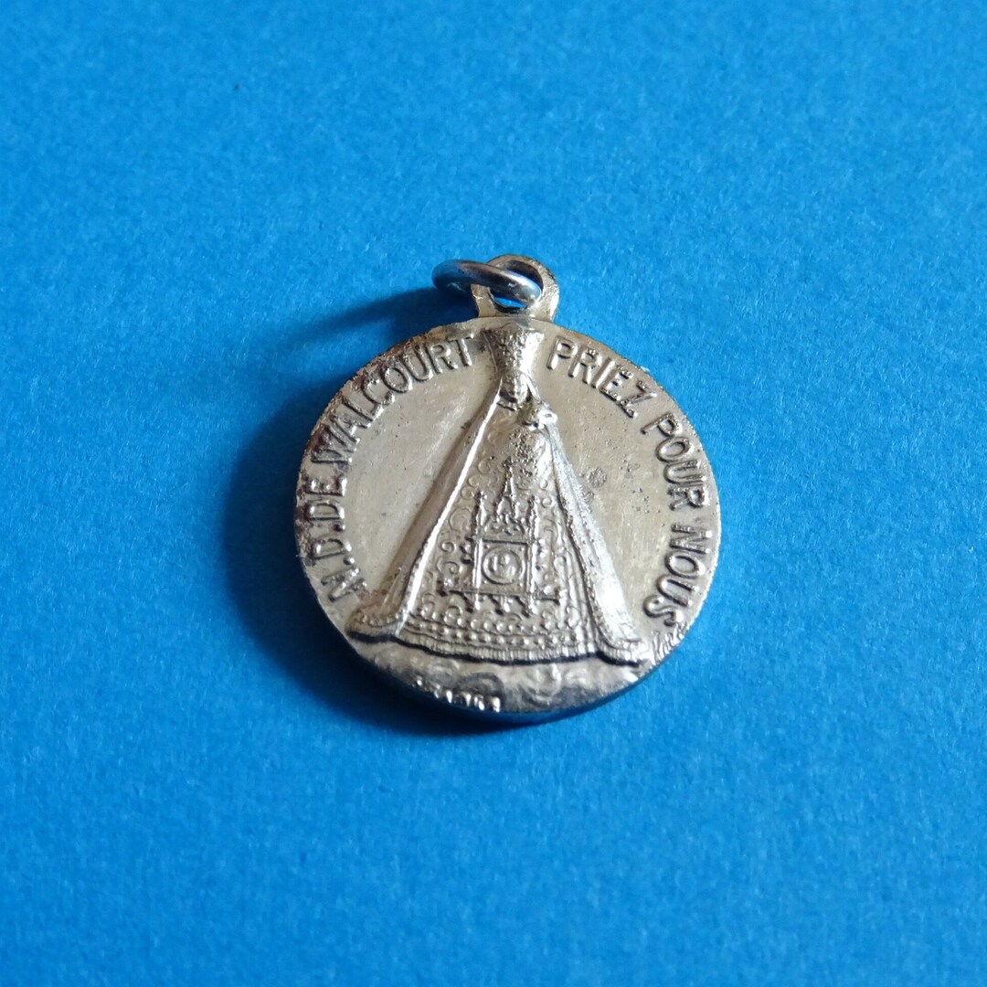 Vintage Virgin Mary Medal: Our Lady Walcourt Pendant, Signed Penin - Etsy