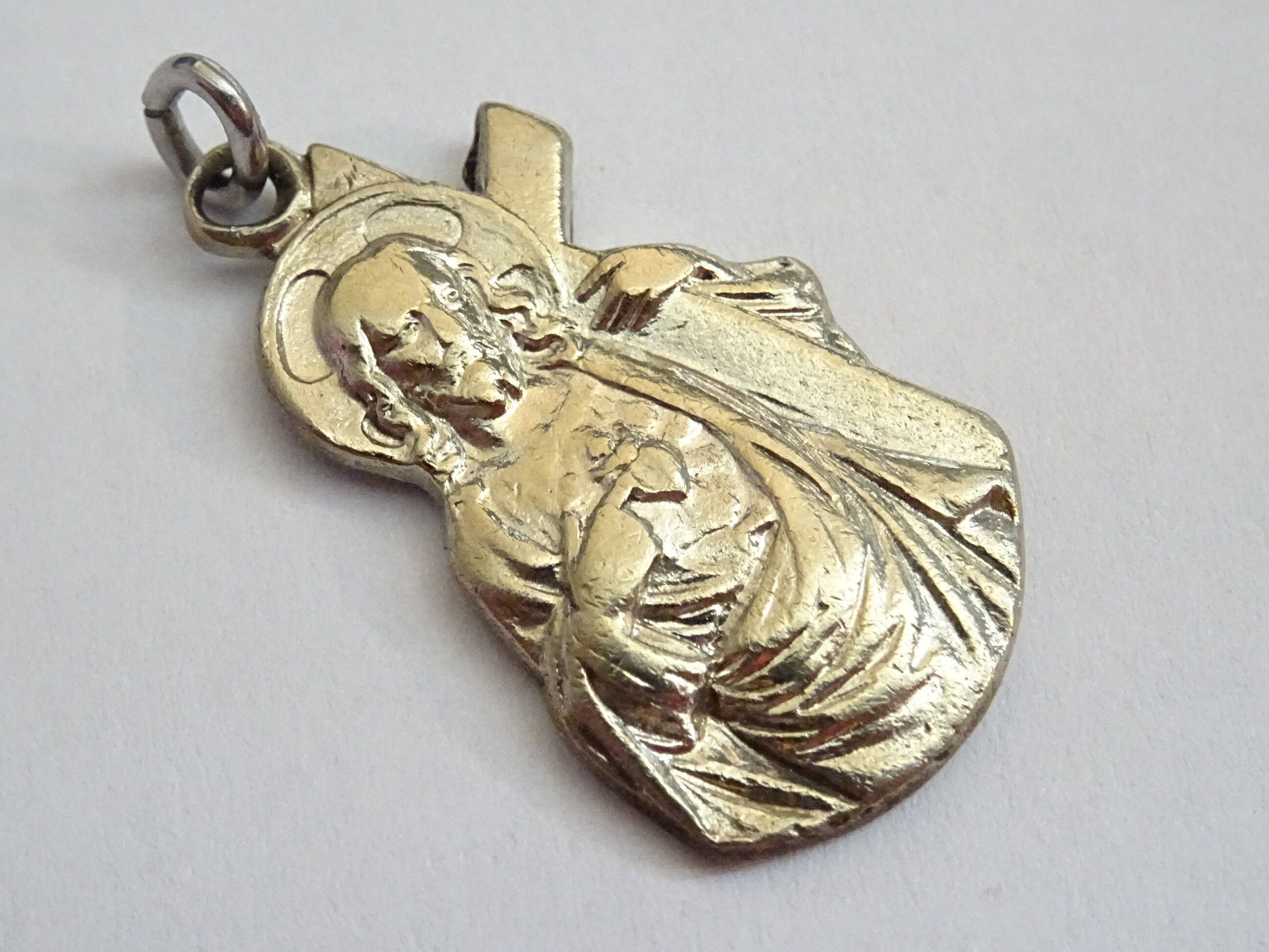 Jésus et Croix/Médaille Religieuse Médaillon Pendentif Saint Charme D 356