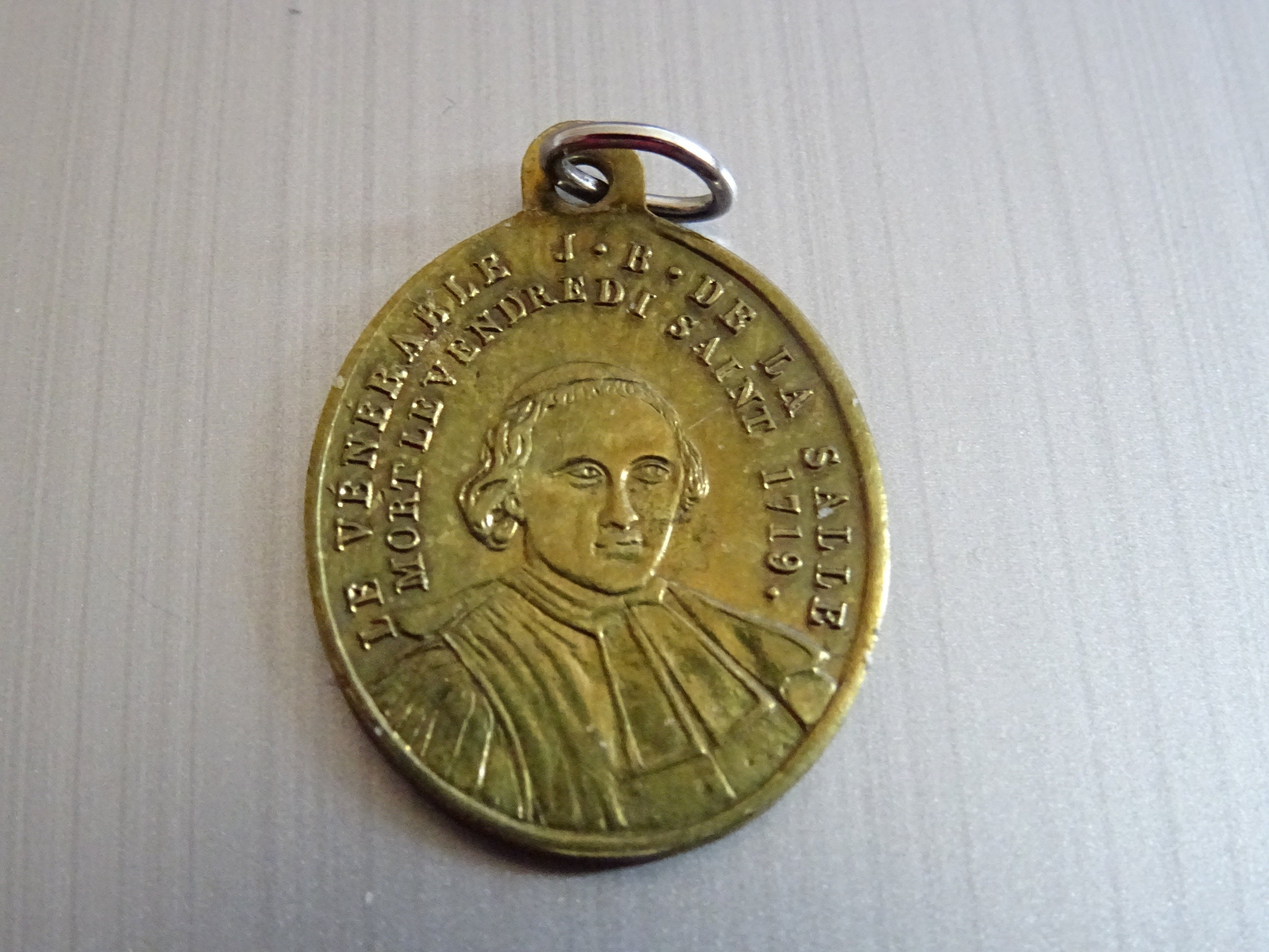 Le Vénérable de La Salle . Médaille Médaillon Pendentif Saint Charme B 292