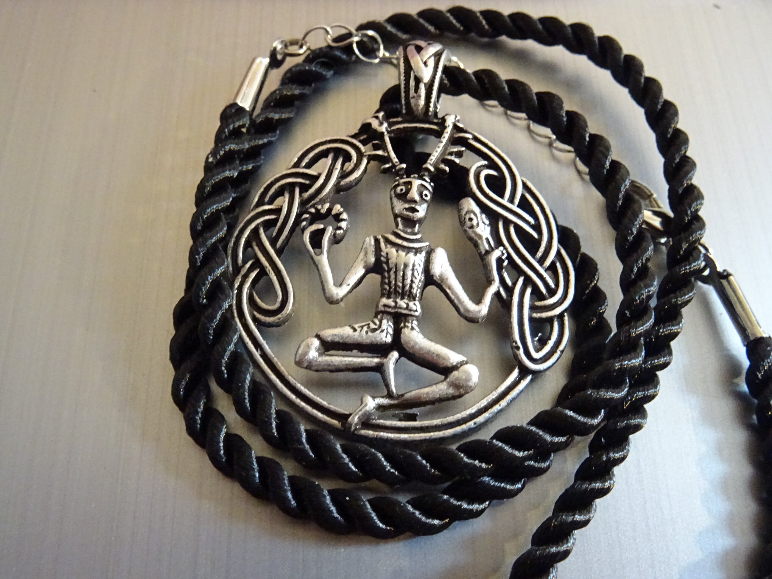 Amulette Cernunnos, Dieu de La Forêt Celtique, Dieu à Cornes, Cerf, Wicca Druidisme Paganisme Hommes