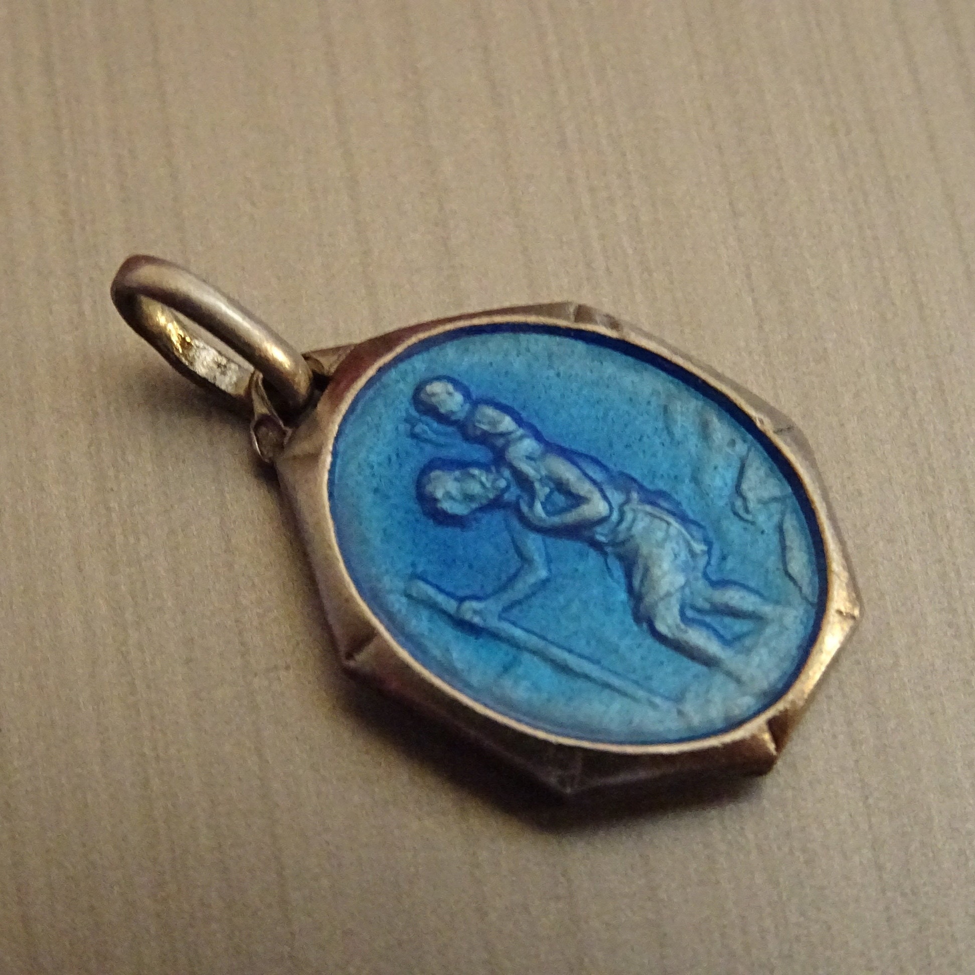 st.christopher, Voiture, Voyage. Émail/Médaille Religieuse Médaillon Pendentif Saint Charme D 341