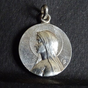 Grotto of Lourdes: place of the apparitions of the Virgin Mary Signed JB medal medallion pendent medaille Holy Charm