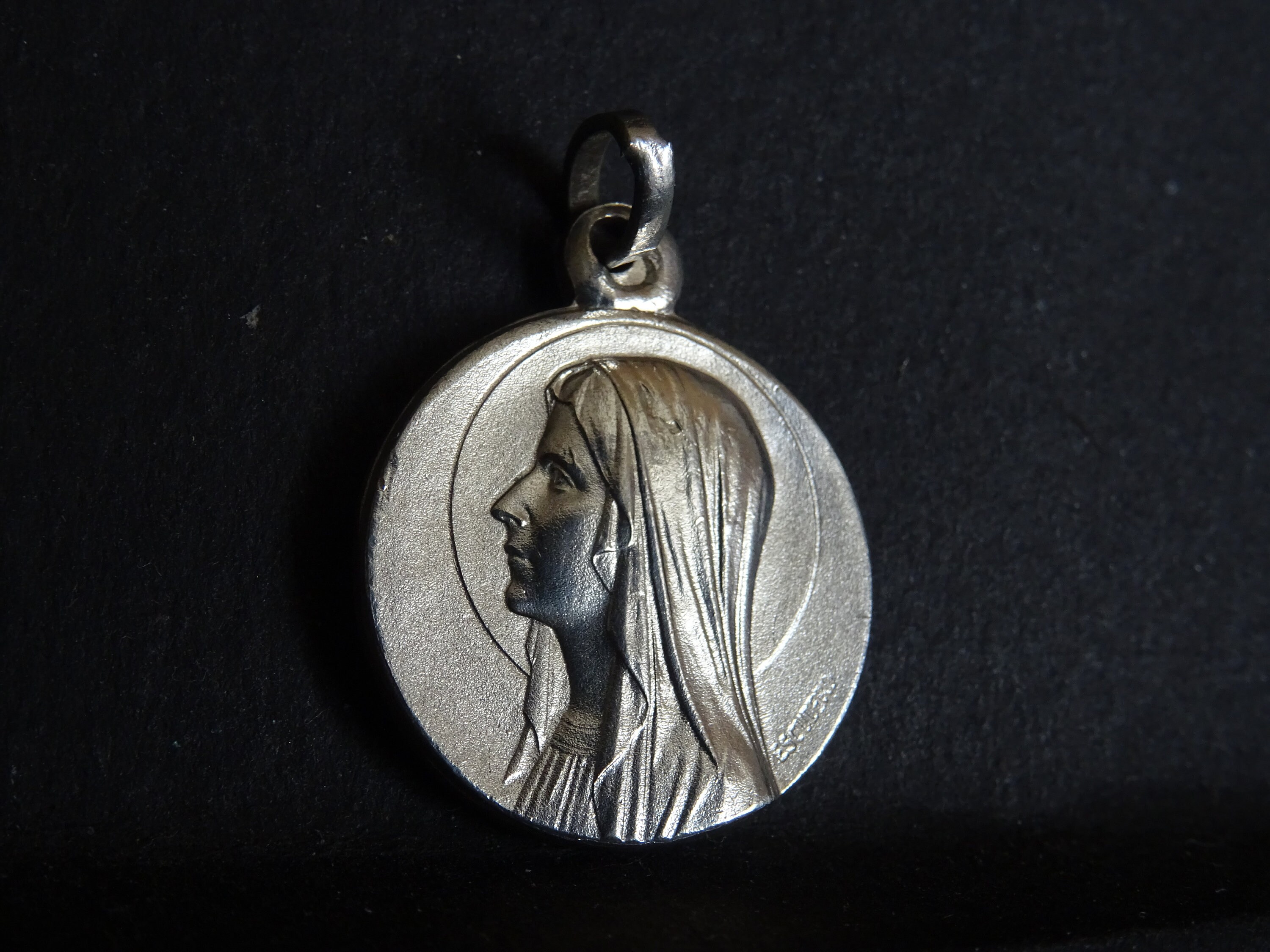 Our Lady of Lourdes engraving Escudero Silver Medal Medallion | Etsy