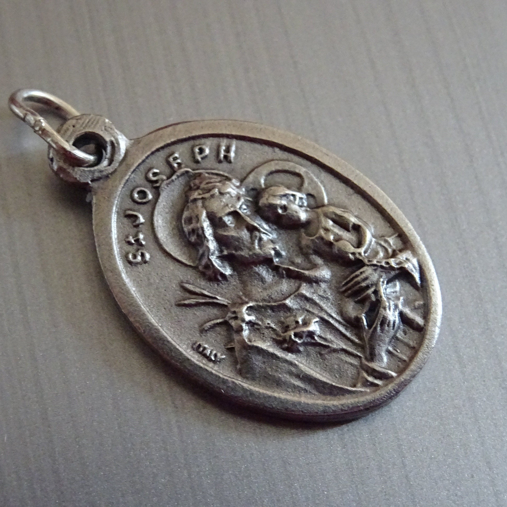 Saint Joseph et L'enfant Christ/Saint André Bessette, Médaille d'argent Médaille Pendente Charme D 1